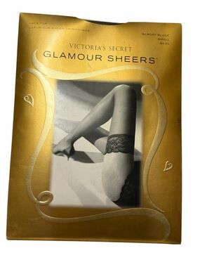 Victorias Secret 90s Glamour Sheers Almost Black Thigh High Sexy Stockings Small